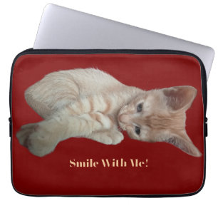 Funny Ginger Kitten, Customise Photo And Text,  Laptop Sleeve