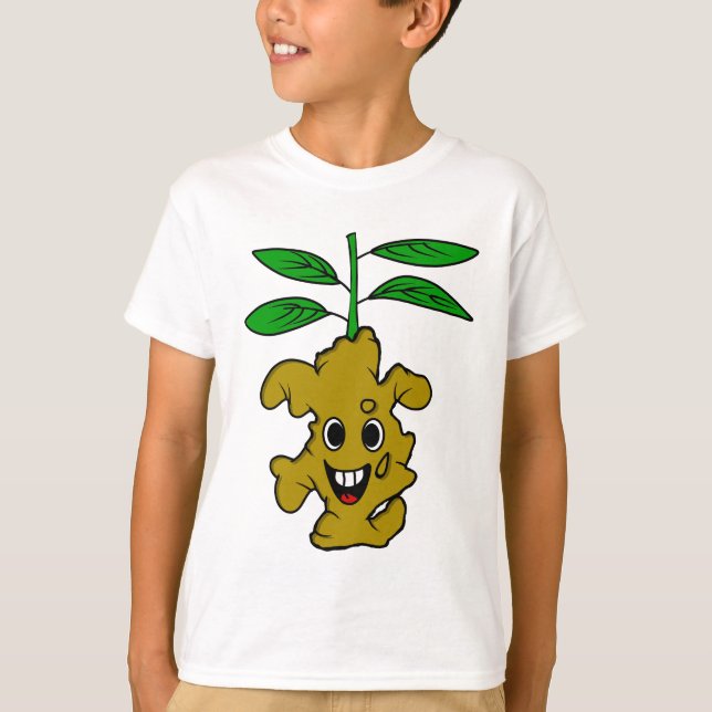 Funny Ginger Plant Illustration T-Shirt (Front)
