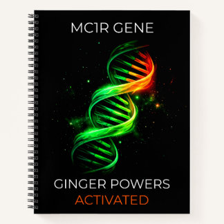Funny Ginger Powers Activated Redhead DNA Notebook