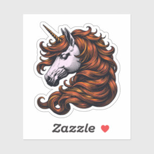 Funny Ginger Unicorn Head