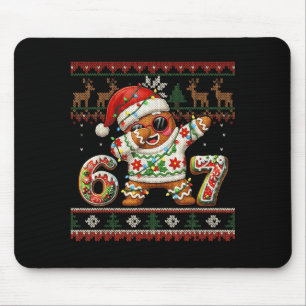 Funny Gingerbread 67 Ice Cream Drip Christmas Ugly Mouse Pad