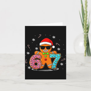 Funny Gingerbread 67 Six Seven Ice Cream Drip Chri Card