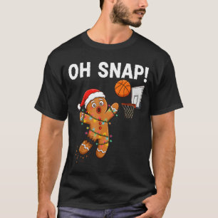 Funny Gingerbread Basketball Christmas Santa Cooki T-Shirt