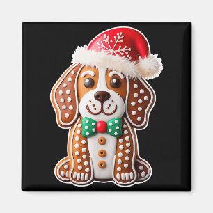 Funny Gingerbread Beagle Dog Christmas Womens Mens Magnet
