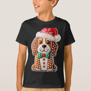 Funny Gingerbread Beagle Dog Christmas Womens Mens T-Shirt