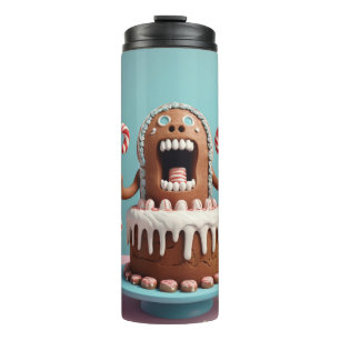 Funny Gingerbread Cake Art – Cute Christmas Candy Thermal Tumbler