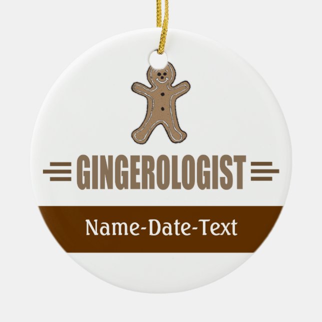 Funny Gingerbread Ceramic Tree Decoration (Front)