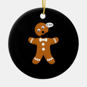 Funny Gingerbread Ceramic Tree Decoration