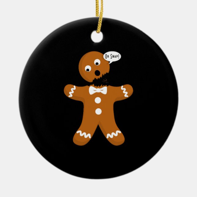 Funny Gingerbread Ceramic Tree Decoration (Front)