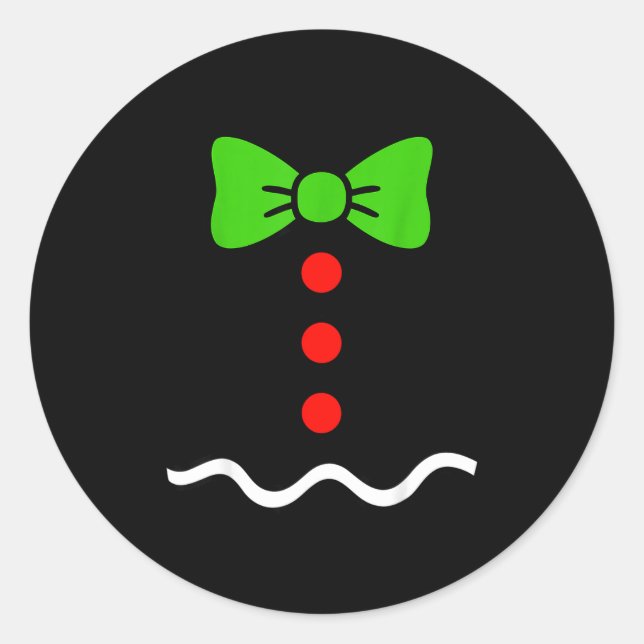 Funny Gingerbread Christmas Cookie Xmas Costume Ki Classic Round Sticker (Front)