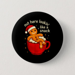 Funny Gingerbread Christmas Snack Cookies Boys Tod 6 Cm Round Badge