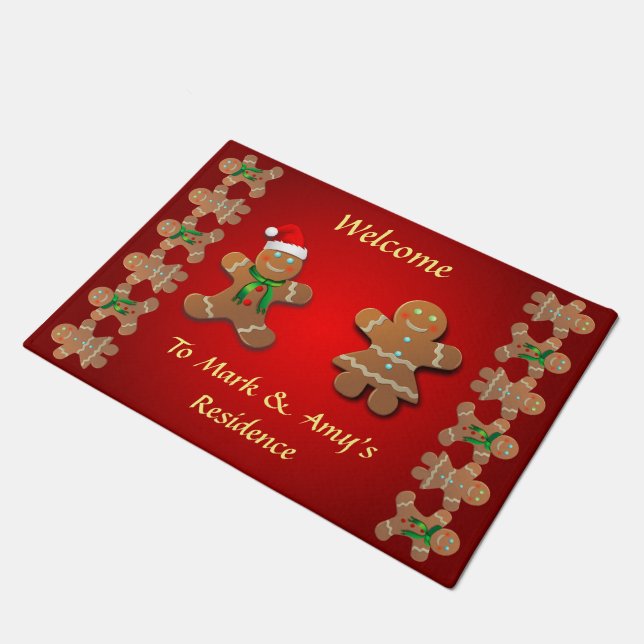 Funny Gingerbread Cookies Doormat (Angled)
