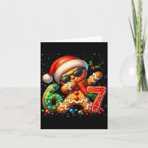 Funny Gingerbread Dabbing Six Seven 67 Meme Christ Card