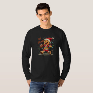 Funny Gingerbread Football Xmas T-Shirt