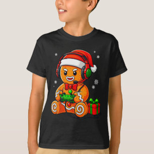 Funny Gingerbread Gaming Pjs Pajamas Christmas Xma T-Shirt
