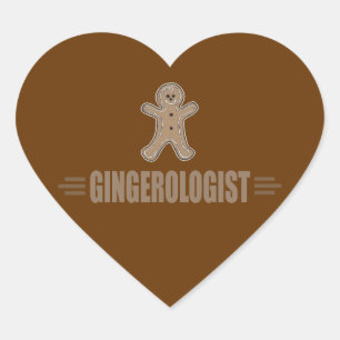 Funny Gingerbread Heart Sticker