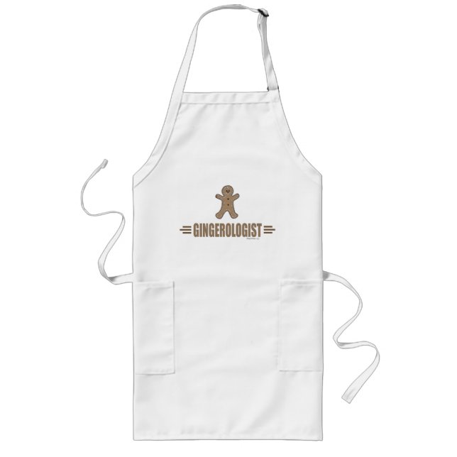 Funny Gingerbread House Long Apron (Front)