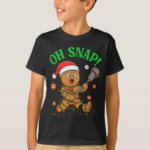 Funny Gingerbread Lacrosse Christmas Cookie Oh Sna T-Shirt
