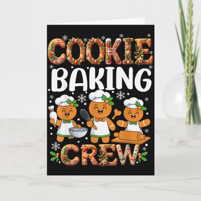 Funny Gingerbread Lovers Cookie Baking Crew Christ Card (Front)