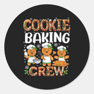 Funny Gingerbread Lovers Cookie Baking Crew Christ Classic Round Sticker