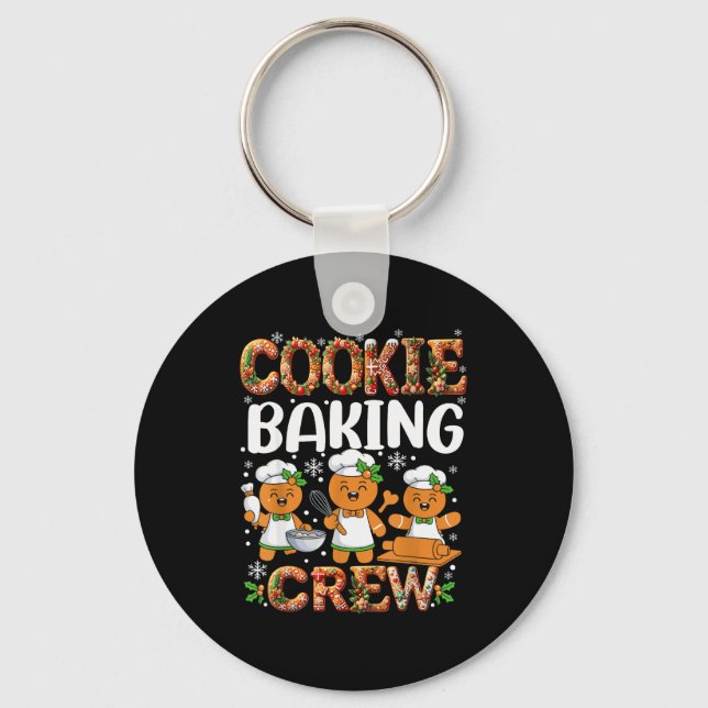 Funny Gingerbread Lovers Cookie Baking Crew Christ Key Ring (Front)