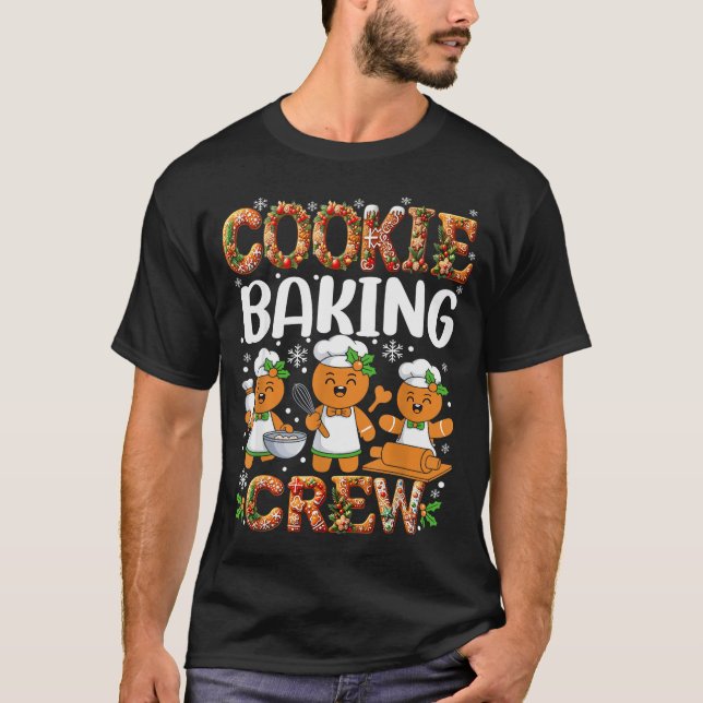 Funny Gingerbread Lovers Cookie Baking Crew Christ T-Shirt (Front)
