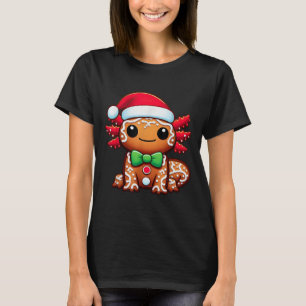 Funny Gingerbread Man Axolotl Christmas Womens Men T-Shirt