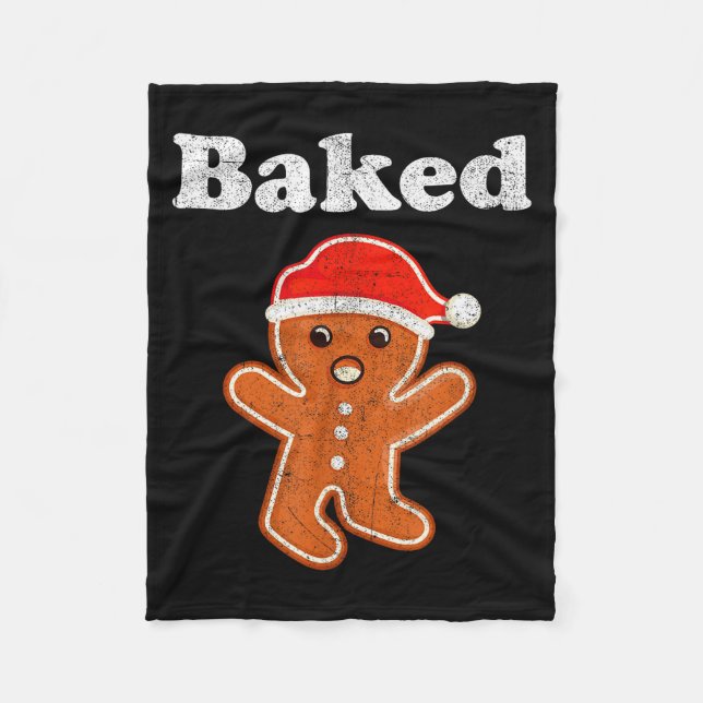 Funny Gingerbread Man Baked Cookie Baking Adult Ch Fleece Blanket (Front)