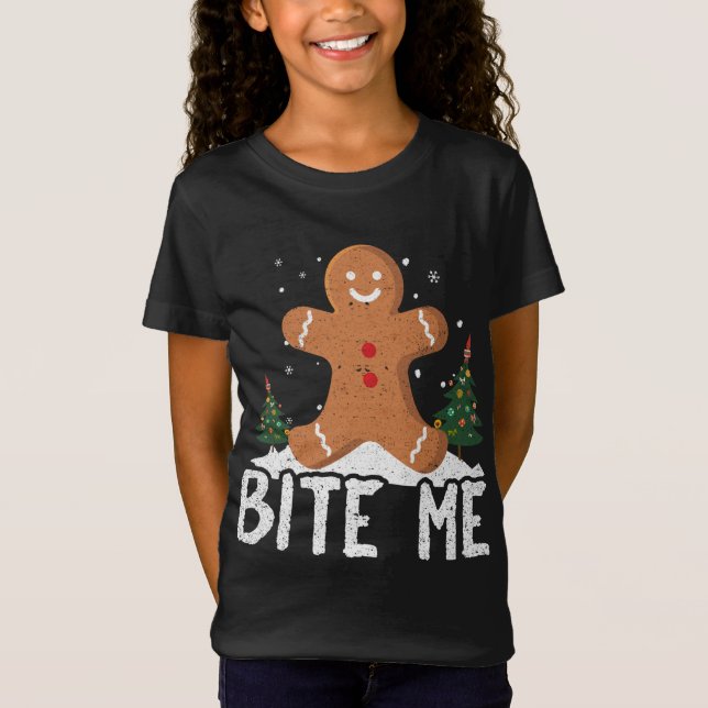 Funny Gingerbread Man Christmas Gift T-Shirt (Front)