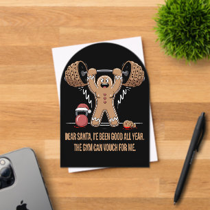 Funny Gingerbread Man Christmas Gym Workout  Acrylic Invitations