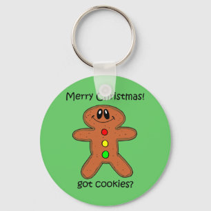 Funny gingerbread man Christmas Key Ring