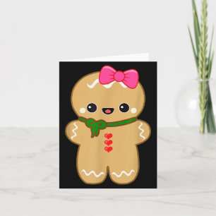 Funny Gingerbread Man Christmas Women & Girl T Card
