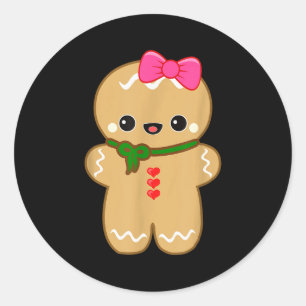 Funny Gingerbread Man Christmas Women & Girl T Classic Round Sticker