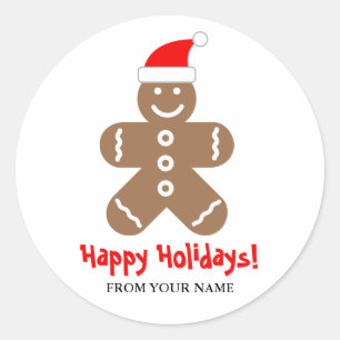 Funny gingerbread man cookie Christmas Holiday Classic Round Sticker