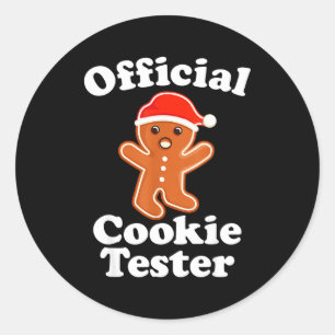 Funny Gingerbread Man Cookie Tester Christmas Classic Round Sticker