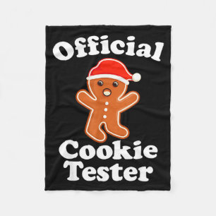 Funny Gingerbread Man Cookie Tester Christmas Fleece Blanket