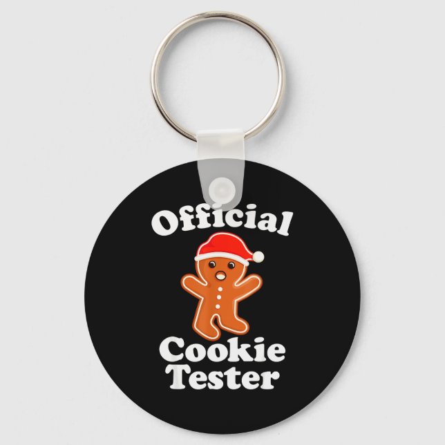 Funny Gingerbread Man Cookie Tester Christmas  Key Ring (Front)