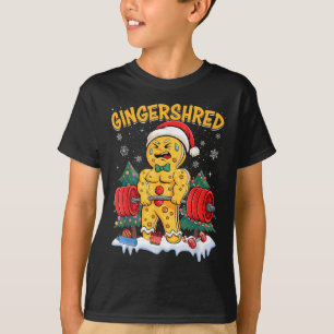 Funny Gingerbread Man Gingershred Gym Bodybuilding T-Shirt
