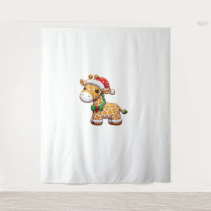 Funny Gingerbread Man Giraffe Christmas Womens Men Tapestry