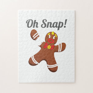 Funny Gingerbread Man Oh Snap Christmas Gift Jigsaw Puzzle