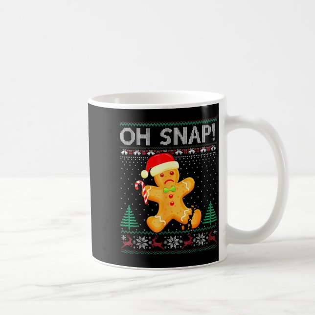 Funny Gingerbread Man Oh Snap Christmas Ugly Xmas  Coffee Mug (Right)