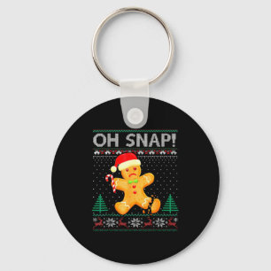 Funny Gingerbread Man Oh Snap Christmas Ugly Xmas Key Ring