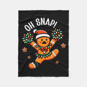 Funny Gingerbread Man Pajamas & Pjs Xmas Holid Fleece Blanket