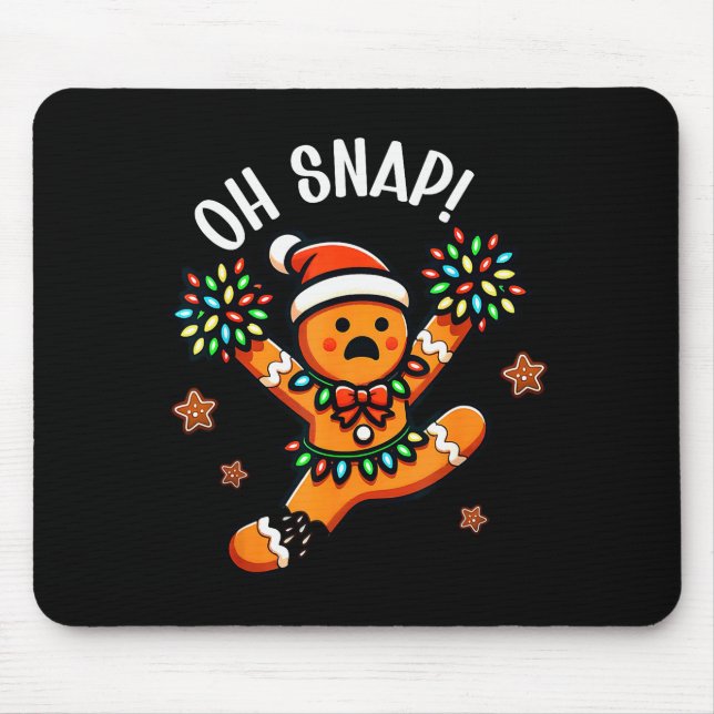 Funny Gingerbread Man Pajamas &amp; Pjs Xmas Holid Mouse Pad (Front)