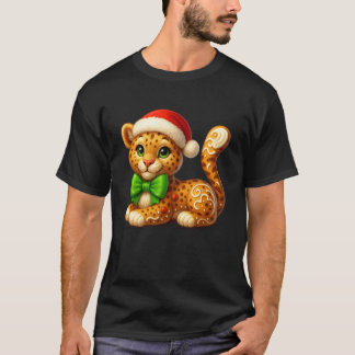 Funny Gingerbread Man Tiger Christmas Tees Womens 