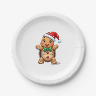 Funny Gingerbread Man Turtle Christmas Womens Mens Paper Plate