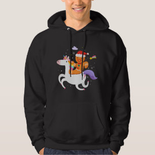 Funny Gingerbread Man Unicorn Design For Christmas Hoodie