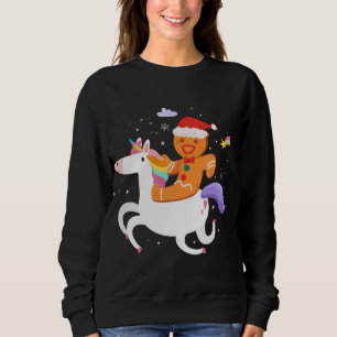 Funny Gingerbread Man Unicorn Design For Christmas Sweatshirt