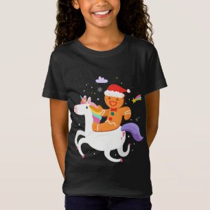 Funny Gingerbread Man Unicorn Design For Christmas T-Shirt