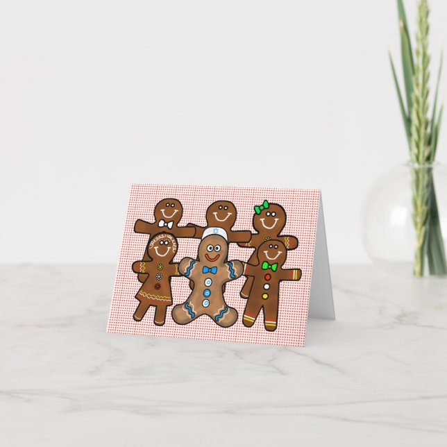 Funny Gingerbread Men/Women Chrismukkah Card       (Front)